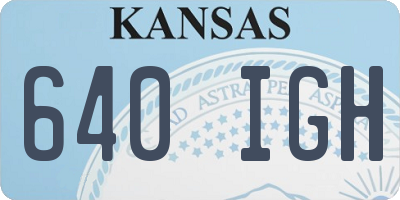KS license plate 640IGH
