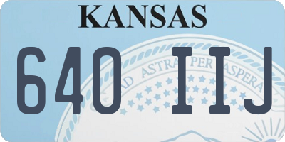 KS license plate 640IIJ