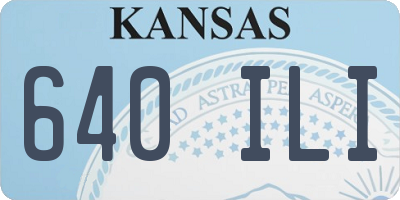 KS license plate 640ILI