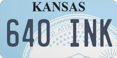 KS license plate 640INK