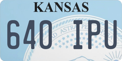 KS license plate 640IPU