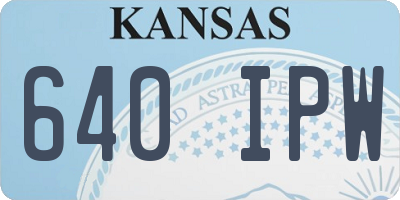 KS license plate 640IPW