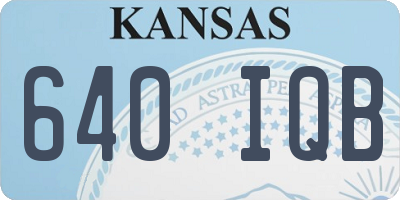 KS license plate 640IQB