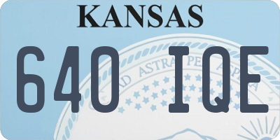 KS license plate 640IQE
