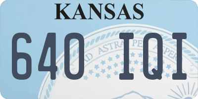 KS license plate 640IQI