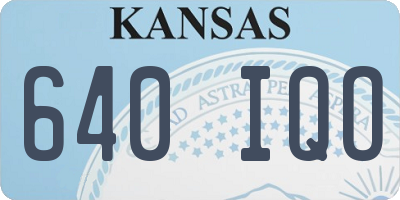 KS license plate 640IQO