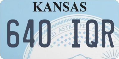 KS license plate 640IQR