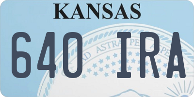 KS license plate 640IRA