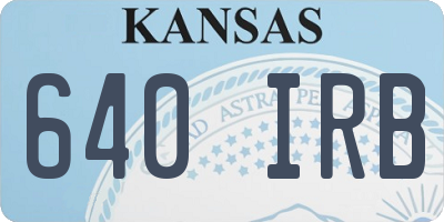 KS license plate 640IRB