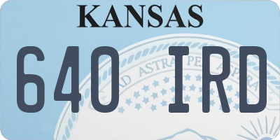 KS license plate 640IRD