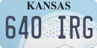 KS license plate 640IRG