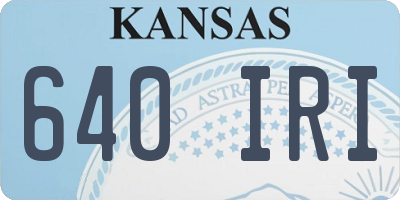 KS license plate 640IRI