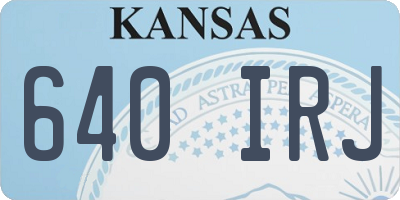 KS license plate 640IRJ