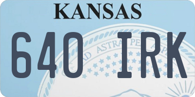 KS license plate 640IRK