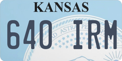 KS license plate 640IRM