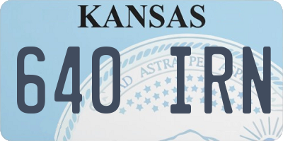 KS license plate 640IRN