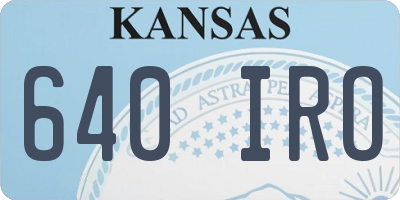 KS license plate 640IRO