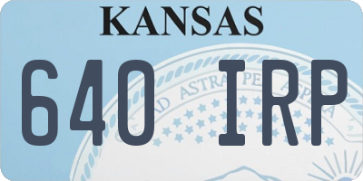 KS license plate 640IRP