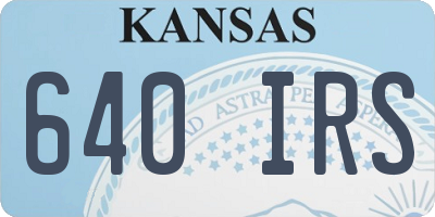 KS license plate 640IRS