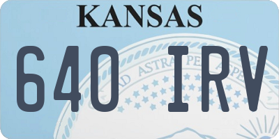 KS license plate 640IRV