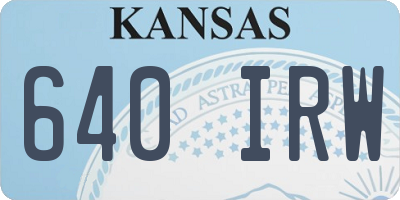 KS license plate 640IRW