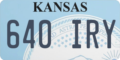 KS license plate 640IRY