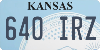 KS license plate 640IRZ