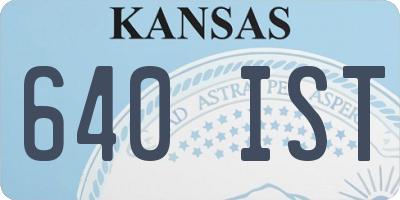KS license plate 640IST