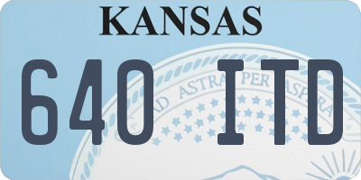KS license plate 640ITD