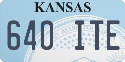 KS license plate 640ITE