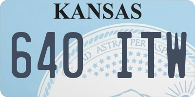 KS license plate 640ITW