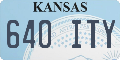KS license plate 640ITY