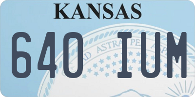 KS license plate 640IUM