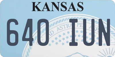KS license plate 640IUN