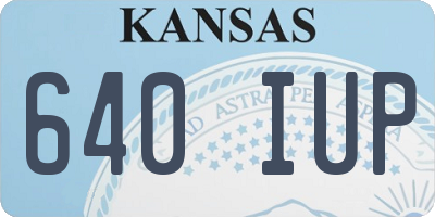 KS license plate 640IUP