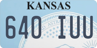 KS license plate 640IUU