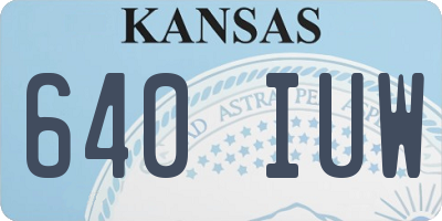 KS license plate 640IUW