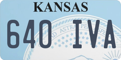 KS license plate 640IVA