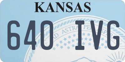 KS license plate 640IVG