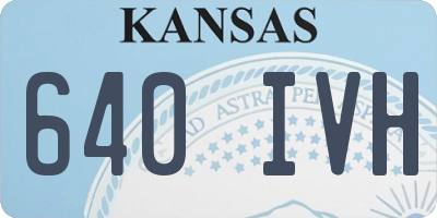 KS license plate 640IVH