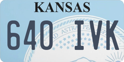 KS license plate 640IVK