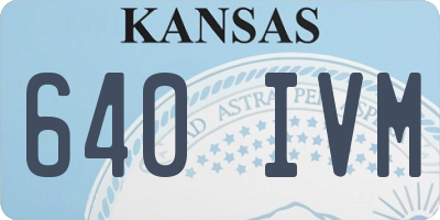 KS license plate 640IVM