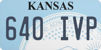 KS license plate 640IVP