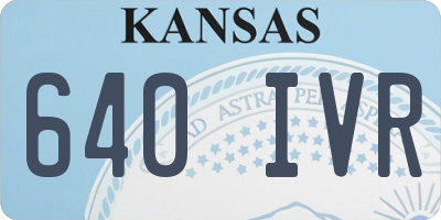 KS license plate 640IVR