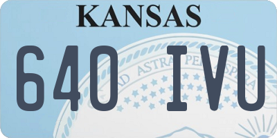 KS license plate 640IVU