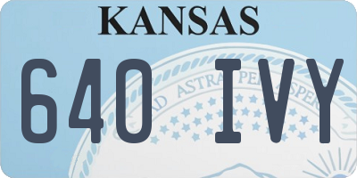 KS license plate 640IVY