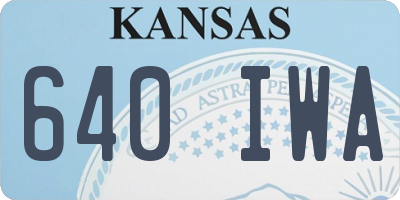 KS license plate 640IWA
