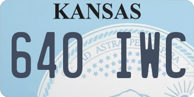 KS license plate 640IWC
