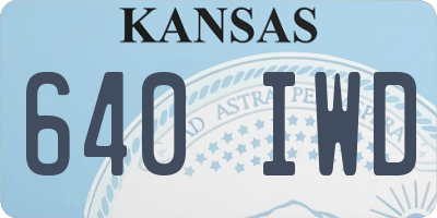 KS license plate 640IWD