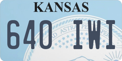 KS license plate 640IWI